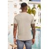 imageCOOFANDY Men Casual Henley Shirt Short Sleeve Summer Basic T Shirt Pocket Soild Button Tee TopCoffee1