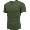 imageCOOFANDY Men Casual Henley Shirt Short Sleeve Summer Basic T Shirt Pocket Soild Button Tee TopDark Green