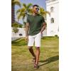 imageCOOFANDY Men Casual Henley Shirt Short Sleeve Summer Basic T Shirt Pocket Soild Button Tee TopDark Green