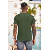 imageCOOFANDY Men Casual Henley Shirt Short Sleeve Summer Basic T Shirt Pocket Soild Button Tee TopDark Green