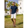 imageCOOFANDY Men Casual Henley Shirt Short Sleeve Summer Basic T Shirt Pocket Soild Button Tee TopDarkblue1