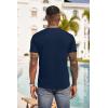 imageCOOFANDY Men Casual Henley Shirt Short Sleeve Summer Basic T Shirt Pocket Soild Button Tee TopDarkblue1