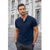 imageCOOFANDY Men Casual Henley Shirt Short Sleeve Summer Basic T Shirt Pocket Soild Button Tee TopDarkblue1