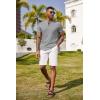 imageCOOFANDY Men Casual Henley Shirt Short Sleeve Summer Basic T Shirt Pocket Soild Button Tee TopGrey