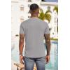 imageCOOFANDY Men Casual Henley Shirt Short Sleeve Summer Basic T Shirt Pocket Soild Button Tee TopGrey