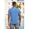 imageCOOFANDY Men Casual Henley Shirt Short Sleeve Summer Basic T Shirt Pocket Soild Button Tee TopLightblue 1