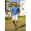 imageCOOFANDY Men Casual Henley Shirt Short Sleeve Summer Basic T Shirt Pocket Soild Button Tee TopLightblue 1