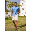 imageCOOFANDY Men Casual Henley Shirt Short Sleeve Summer Basic T Shirt Pocket Soild Button Tee TopLightblue