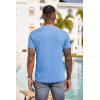 imageCOOFANDY Men Casual Henley Shirt Short Sleeve Summer Basic T Shirt Pocket Soild Button Tee TopLightblue