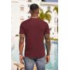 imageCOOFANDY Men Casual Henley Shirt Short Sleeve Summer Basic T Shirt Pocket Soild Button Tee TopWine