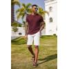 imageCOOFANDY Men Casual Henley Shirt Short Sleeve Summer Basic T Shirt Pocket Soild Button Tee TopWine
