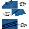 imageCOOFANDY Men Casual Henley Tee Shirt Short Sleeve Band Collar Summer Beach Textured TShirtDark Blue