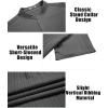 imageCOOFANDY Men Casual Henley Tee Shirt Short Sleeve Band Collar Summer Beach Textured TShirtDark Grey