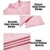 imageCOOFANDY Men Casual Henley Tee Shirt Short Sleeve Band Collar Summer Beach Textured TShirtPink