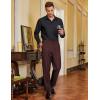 imageCOOFANDY Men Classic Fit Dress Pant Casual Flat Front Pant Expandable Waist Suit PantMaroon Red