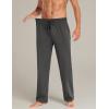 imageCOOFANDY Men Cotton Yoga Pants Casual Sweatpants Jogger Open Bottom Lounge Pants with Pockets2 Pack BlackDark Heather Grey