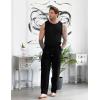 imageCOOFANDY Men Cotton Yoga Pants Casual Sweatpants Jogger Open Bottom Lounge Pants with Pockets2 Pack BlackNavy Blue
