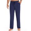 imageCOOFANDY Men Cotton Yoga Pants Casual Sweatpants Jogger Open Bottom Lounge Pants with Pockets2 Pack BlackNavy Blue