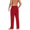 imageCOOFANDY Men Cotton Yoga Pants Casual Sweatpants Jogger Open Bottom Lounge Pants with PocketsRed