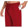 imageCOOFANDY Men Cotton Yoga Pants Casual Sweatpants Jogger Open Bottom Lounge Pants with PocketsRed