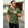 imageCOOFANDY Men Golf Polo Shirts Short Sleeve Dry Fit Moisture Wicking Shirts Casual Collared Athletic TeesArmy Green