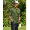 imageCOOFANDY Men Golf Polo Shirts Short Sleeve Dry Fit Moisture Wicking Shirts Casual Collared Athletic TeesArmy Green