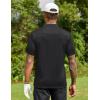 imageCOOFANDY Men Golf Polo Shirts Short Sleeve Dry Fit Moisture Wicking Shirts Casual Collared Athletic TeesBlack