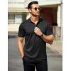 imageCOOFANDY Men Golf Polo Shirts Short Sleeve Dry Fit Moisture Wicking Shirts Casual Collared Athletic TeesBlack