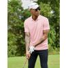 imageCOOFANDY Men Golf Polo Shirts Short Sleeve Dry Fit Moisture Wicking Shirts Casual Collared Athletic TeesDark Pink