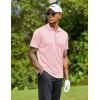 imageCOOFANDY Men Golf Polo Shirts Short Sleeve Dry Fit Moisture Wicking Shirts Casual Collared Athletic TeesDark Pink
