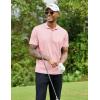 imageCOOFANDY Men Golf Polo Shirts Short Sleeve Dry Fit Moisture Wicking Shirts Casual Collared Athletic TeesDark Pink