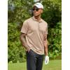 imageCOOFANDY Men Golf Polo Shirts Short Sleeve Dry Fit Moisture Wicking Shirts Casual Collared Athletic TeesKhaki