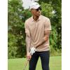 imageCOOFANDY Men Golf Polo Shirts Short Sleeve Dry Fit Moisture Wicking Shirts Casual Collared Athletic TeesKhaki