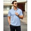 imageCOOFANDY Men Golf Polo Shirts Short Sleeve Dry Fit Moisture Wicking Shirts Casual Collared Athletic TeesLight Blue