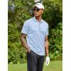 imageCOOFANDY Men Golf Polo Shirts Short Sleeve Dry Fit Moisture Wicking Shirts Casual Collared Athletic TeesLight Blue