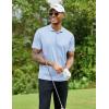 imageCOOFANDY Men Golf Polo Shirts Short Sleeve Dry Fit Moisture Wicking Shirts Casual Collared Athletic TeesLight Blue