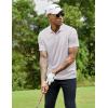 imageCOOFANDY Men Golf Polo Shirts Short Sleeve Dry Fit Moisture Wicking Shirts Casual Collared Athletic TeesLight Grey