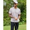 imageCOOFANDY Men Golf Polo Shirts Short Sleeve Dry Fit Moisture Wicking Shirts Casual Collared Athletic TeesLight Grey