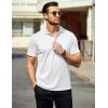 imageCOOFANDY Men Golf Polo Shirts Short Sleeve Dry Fit Moisture Wicking Shirts Casual Collared Athletic TeesWhite
