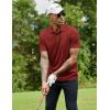 imageCOOFANDY Men Golf Polo Shirts Short Sleeve Dry Fit Moisture Wicking Shirts Casual Collared Athletic TeesWine Red