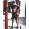 imageCOOFANDY Men Muscle Workout T Shirt Gym Bodybuilding Active Short Sleeve Tee Top BlackOne Piece Black Usa Flag
