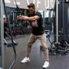 imageCOOFANDY Men Muscle Workout T Shirt Gym Bodybuilding Active Short Sleeve Tee Top BlackOne Piece Black Usa Flag