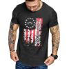 imageCOOFANDY Men Muscle Workout T Shirt Gym Bodybuilding Active Short Sleeve Tee Top BlackOne Piece Black Usa Flag
