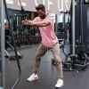 imageCOOFANDY Men Muscle Workout T Shirt Gym Bodybuilding Active Short Sleeve Tee Top BlackOne Piece Pink