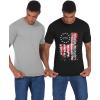 imageCOOFANDY Men Muscle Workout T Shirt Gym Bodybuilding Active Short Sleeve Tee Top BlackTwo Pack Black Usa FlagLight Grey
