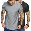 imageCOOFANDY Men Muscle Workout T Shirt Gym Bodybuilding Active Short Sleeve Tee Top BlackTwo Pack Black Usa FlagLight Grey