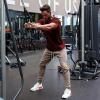 imageCOOFANDY Men Muscle Workout T Shirt Gym Bodybuilding Active Short Sleeve Tee Top BlackTwo Pack Wine RedBlue