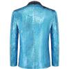 imageCOOFANDY Men Shiny Sequin Blazer Tuxedo Party Dinner Prom One Button Suit JacketBlue2