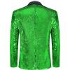 imageCOOFANDY Men Shiny Sequin Blazer Tuxedo Party Dinner Prom One Button Suit JacketGreen