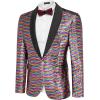 imageCOOFANDY Men Shiny Sequin Blazer Tuxedo Party Dinner Prom One Button Suit JacketPat3
